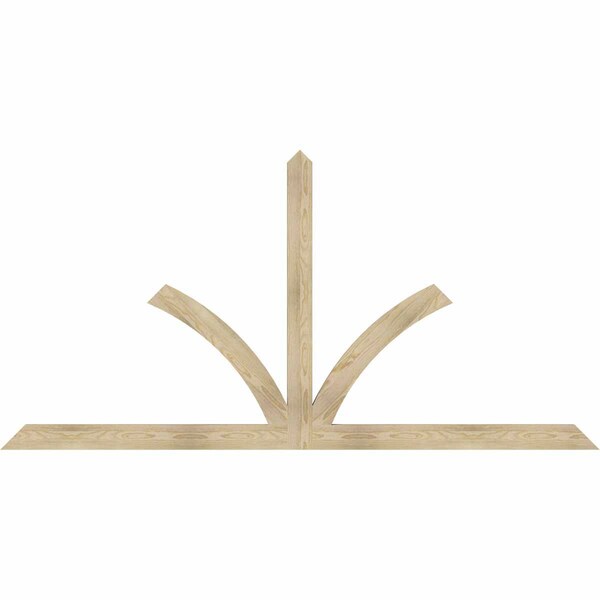 Ekena Millwork Richland Rough Sawn Timber Gable Bracket, Douglas Fir, 96"W x 48"H x 2"D x 4"F, 12/12 Pitch GBW096X48X0204RIC00RDF - main
